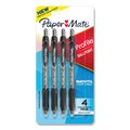 Paper Mate Profile Ballpoint Pen, Retractable, Medium 1 mm, Black Ink, Translucent Black Barrel, PK4, 4PK 2113558